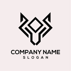 wolf head logo abstract concept