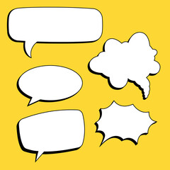 design illustration set of comic speech bubbles icon