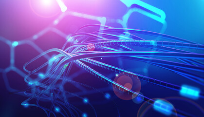 Cyberspace of high speed internet. Network data and information protection. Technology digital modernity 3D illustration