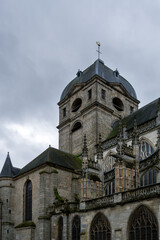 Basilica of Notre Dame on a cloudy winter day, Alençon, Normandy, France