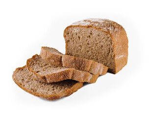 Sliced bread isolated on white background