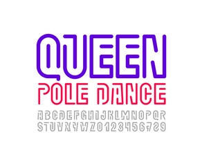 Digital font alphabet from segment line, minimal technology style letters and numbers, vector illustration 10EPS