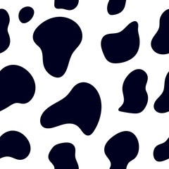 Set of animal pattern for textile design. Seamless pattern of dalmatian or cow spots. Natural textures. Random spots hand-drawn.