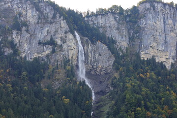 View on a waterfall on Switzerland