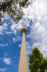 Berlin, Germany - June 29, 2022: The TV Tower or Fernsehturm at the Alexanderplatz, former city...