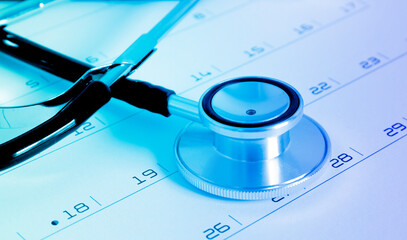 Medical examination appointment and calendar planning for health check-up 