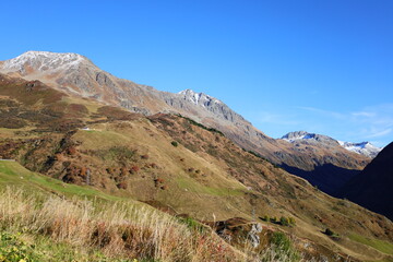 View on a valley in the Ela nature park in Switzerland