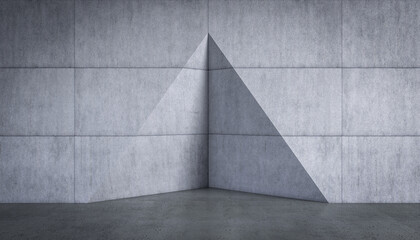 abstract concrete architecture with triangular niche.