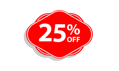 25 offer tag discount vector icon stamp