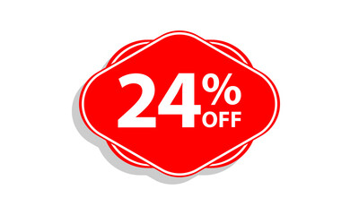 24 offer tag discount vector icon stamp