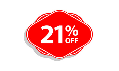 21 offer tag discount vector icon stamp
