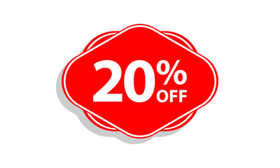 20 offer tag discount vector icon stamp