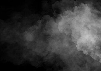 white smoke on a black background