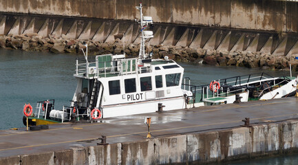 pilot boat in the harbour of porth elizabeth