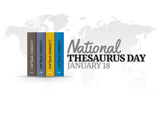 vector graphic of national thesaurus day good for national thesaurus day celebration. flat design. flyer design.flat illustration. - obrazy, fototapety, plakaty
