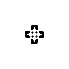 Cross icon. Simple style Christian religion holiday poster background symbol. Christian religion shop brand logo design element. Cross t-shirt printing. Vector for sticker.