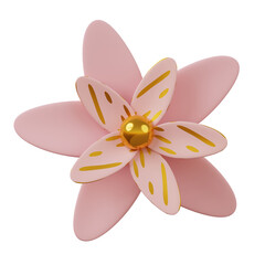 Flower 3D on a transparent background