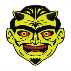 Pulled Skin Face Zombie Halloween Vector illustrations for your work Logo, mascot merchandise t-shirt, stickers and Label designs, poster, greeting cards advertising business company or brands.