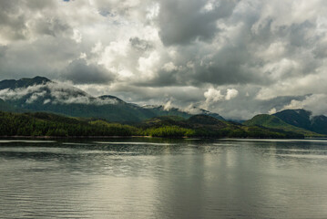 nature sceneries on the cruise from Port Hardy to Prince Rupert, British Columbia, Canada