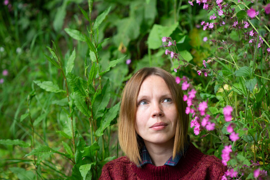 Portrait Of A 42 Year Old Woman In Green