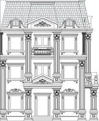  sketch vector illustration of classic building for church