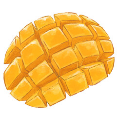 cut of mango illustration 