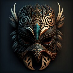 illustration of Tribal Mask. AI generated image. Digital art