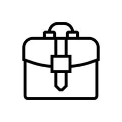 Business briefcase icon line isolated on white background. Black flat thin icon on modern outline style. Linear symbol and editable stroke. Simple and pixel perfect stroke vector illustration