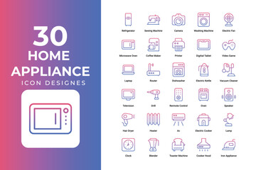 Home Appliance Icons Set vector design