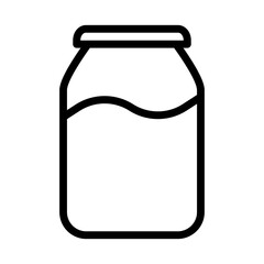 Jar icon line isolated on white background. Black flat thin icon on modern outline style. Linear symbol and editable stroke. Simple and pixel perfect stroke vector illustration