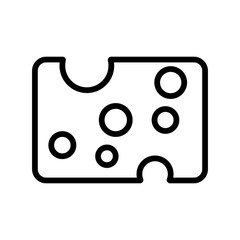 Cheese icon line isolated on white background. Black flat thin icon on modern outline style. Linear symbol and editable stroke. Simple and pixel perfect stroke vector illustration