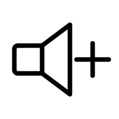 Add volume icon line isolated on white background. Black flat thin icon on modern outline style. Linear symbol and editable stroke. Simple and pixel perfect stroke vector illustration