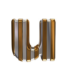 Silver with gold vertical straps. letter u © oleg