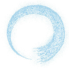 Blue glitter hand-drawn round