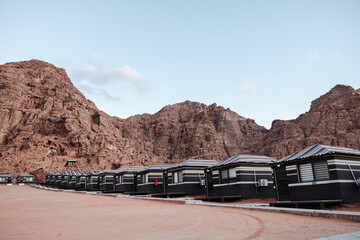 Tents at the Wadi Rum desert in Jordan