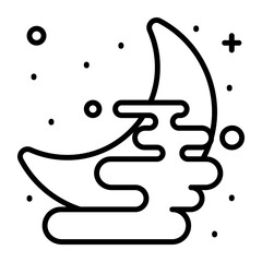 Moon vector design, trendy style