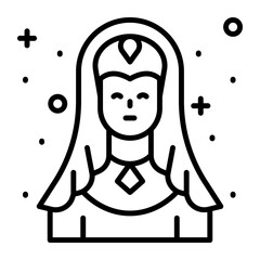 Guanyin vector icon isolated on white background