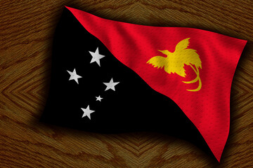 National flag  of Papua New Guinea. Background  with flag  of Papua New Guinea