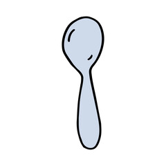 Vector illustration of spoon isolated on a white. Doodle style