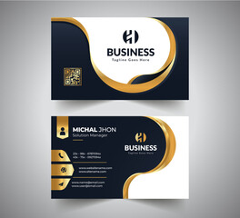 Gold and Black Luxury Business Card Design Template