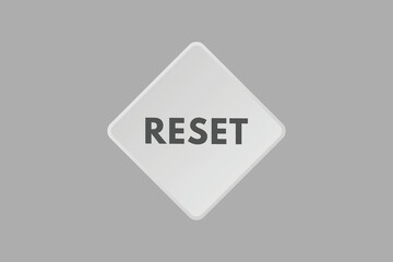 reset text Button. reset Sign Icon Label Sticker Web Buttons