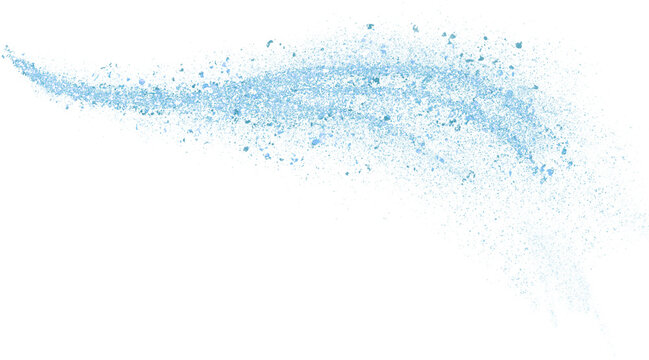 Blue glitter hand-drawn abstract line curve