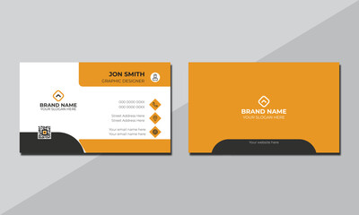 Creative minimal unique business card design, Horizontal and vertical layout.