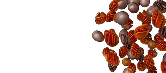 Golden easter eggs and specks, flecks