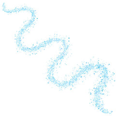 Blue glitter hand-drawn curly line