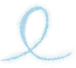 Blue glitter hand-drawn line curve