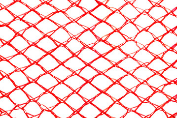 Texture of colored plastic mesh on a white background. mesh structure