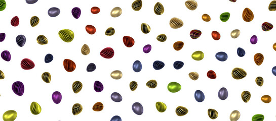 Collection of photos perfect colorful handmade painted easter eggs isolated