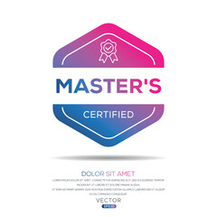 Creative (Master's) Certified badge, vector illustration.