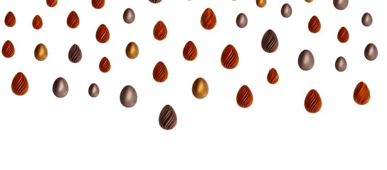 3d 3D render illustration. Set of chocolate easter eggs
